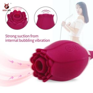 10 Frequency Rose vagina sucking vibrator Clitoral Suction Vibrator Tongue Licking Silicone Sucker Stimulator sex toys for women