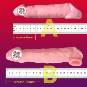 Huge Soft Penis Sleeve Extender Reusable Condoms Adult No Vibrator Erotic Sex Toys for Woman Men Penis Enlargement Sex Shop