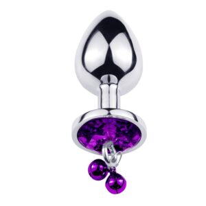 Small Size Anal Plug Stainless Steel Butt Plug with Bell Round Crystal Pendant Prostate Massager Sex Toys for Woman Men Bdsm Gay