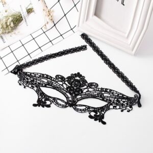 Black Sexy Mask Blinder Blindfold Erotic Fetish Bdsm Slave Restraint Adult Game Sex Toy Product For Women Lady Lace Mask Cutout