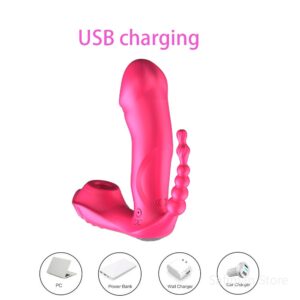 Sex Toys for Women 3 IN 1 Sucking Vibrator 7 Modes Vibrating Sucker Anal Vagina Clitoris Stimulator Wearable Oral Suction Erotic