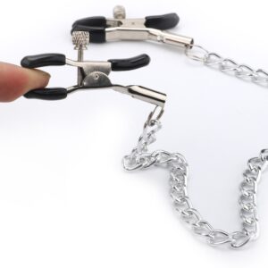 4 Styles 1 PCS Fantasy Nipple Clamps Breast Clamps with Metal Chain BDSM Adult Sex Toys for Women Silver Black with Bell