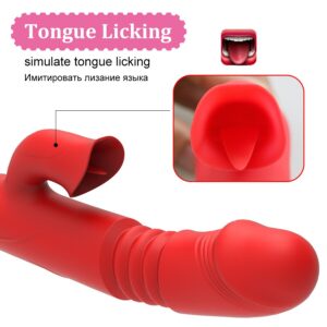 Dildo Vibrator for Women Heating Telescopic Rotation Vibrator Tongue Licking Clitoris G-spot Stimulator Adult Sex Toys for Women