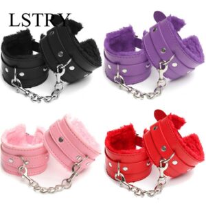 Exotic Accessories Adjustable PU Leather Plush Hand Cuffs Ankle Handcuffs For Sex Bdsm Toys Restraints Sex Bondage Adult Games