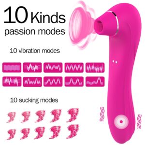 HIWUP Sex Sucking Toys Vibrator Powerful Clitoris Sucker Blowjob Tongue Stimulator Nipple Vagina Pussy Pump Sex Toys for Women