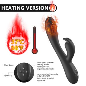 Heating Rabbit Vibrator for Woman G Spot Vagina Clitoris Stimulator Masturbator Dildo Vibrator Adult Sex Toys for Woman Adults