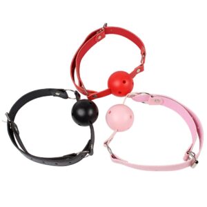 Open Mouth Gag Ball PU Leather Flirting Band BDSM Bondage Oral Fixation Stuffed Sex Toys for Women Couples Adults Games