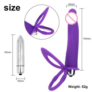 Double Penetration Vibrator Penis Strapon Dildo Vibrator Strap On Penis Vibration Anal Plug Sex Toy for Men Couple Beginner