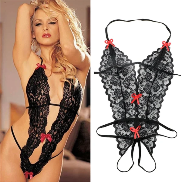 Hot Sale Sexy Lace Siamese Perspective Three-Point Underwear G-string Babydoll Sleepwear Erotic Lingerie Adult Products - Image 2