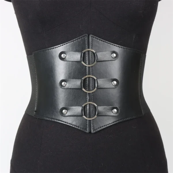 Corset Belt Bandage Super Wide Pu Leather Girdle Slimming Body Women Elastic High Waist Belts Versatile for Daily Bustier Corset - Image 3