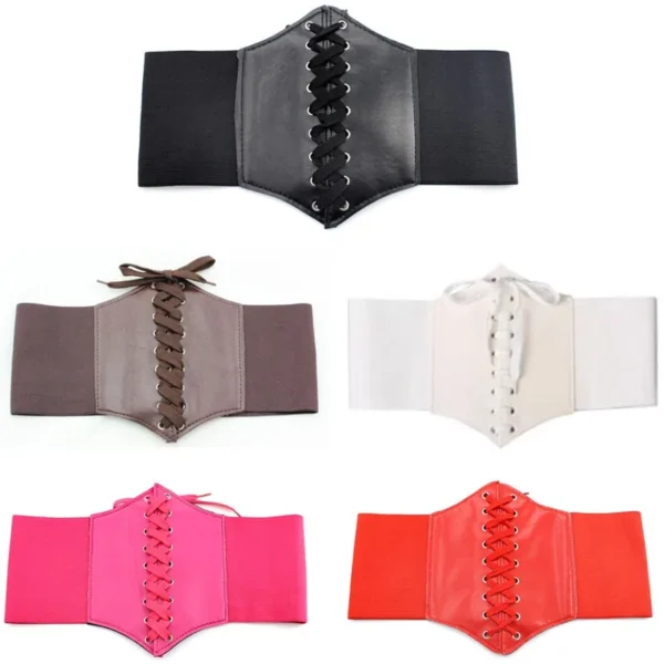 Fashion Corset Wide Belts Pu Leather Slimming Body Waistband For Women Elastic Waist Belt Cinto Feminino Ceinture Femme - Image 5