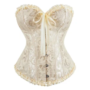 Green Apricot Red Pink Steampunk Korset Women Lingeries Dance Wearing Costumes Floral Lace Boned Corsets And Bustiers #810