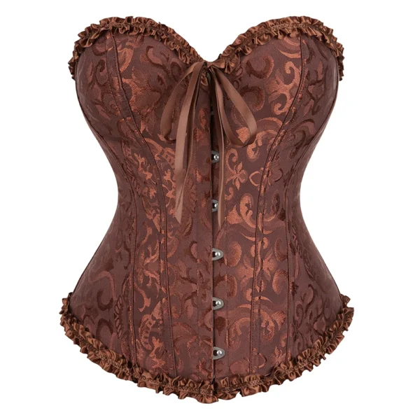 Green Apricot Red Pink Steampunk Korset Women Lingeries Dance Wearing Costumes Floral Lace Boned Corsets And Bustiers #810 - Image 6