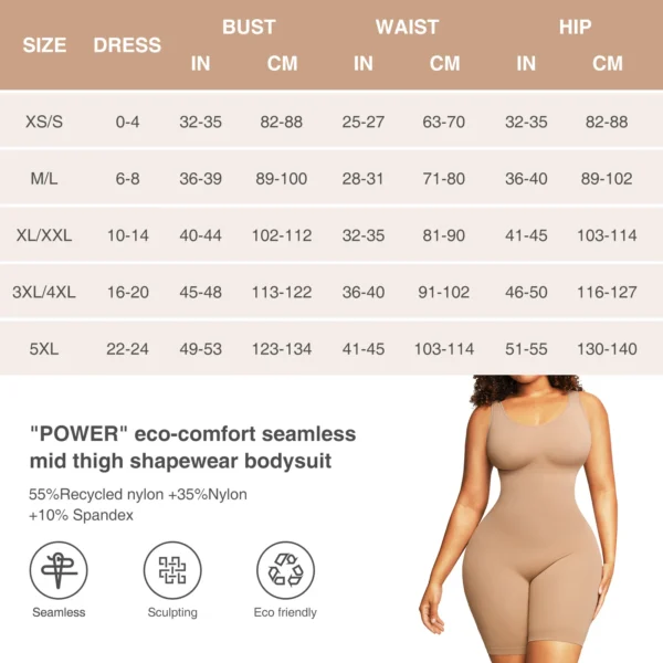 Hexin BBL Shapewear Women Full Body Shaper Tummy Control Slimming Sheath Butt Lifter Push Up Thigh Slimmer Abdomen Shaper Corset - Image 2