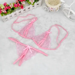 Hollow Out Lace Underwear Conjunto de sutiã, Lingerie Sexy, Pijamas, Fio dental, Terno Lingerie, Pijama, Roupas eróticas, 2023