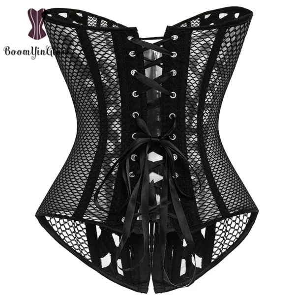 Plus Size XS To 6XL Waist Trainer Corset Overbust Sexi Translucent Corset Top Women Body Shape Wear With G String - Image 2