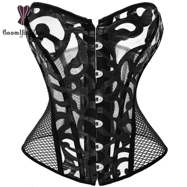 Plus Size XS To 6XL Waist Trainer Corset Overbust Sexi Translucent Corset Top Women Body Shape Wear With G String - Image 3