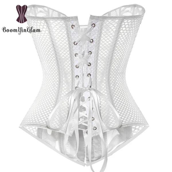 Plus Size XS To 6XL Waist Trainer Corset Overbust Sexi Translucent Corset Top Women Body Shape Wear With G String - Image 6