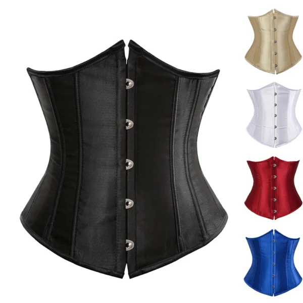 Underbust Corset Sexy Waist Slimming Corset Bustiers Body Shaper for Women Steampunk Lace-up Corset Belt Waist Trainer