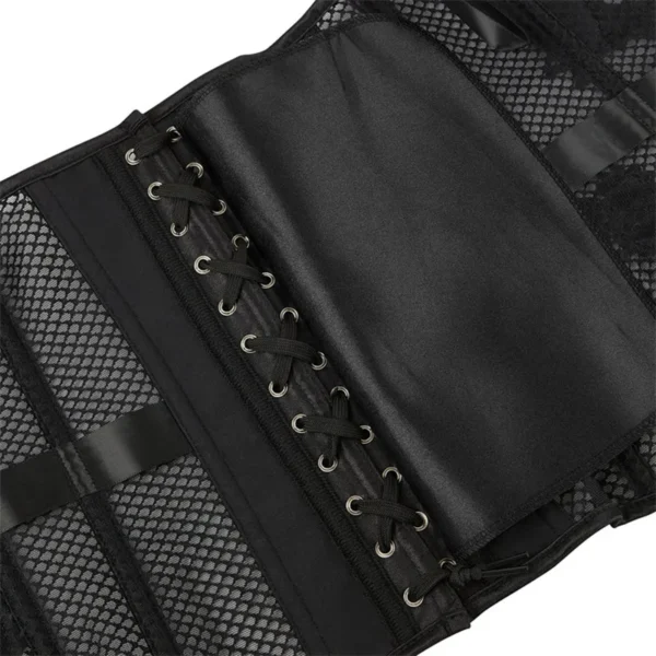 Vintage Lace Breathable Black Women's Breathable Shapwear Costumes Sexy Transparent Mesh Corselet Hollow Out Corset Bustier Top - Image 4