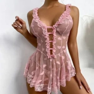 Women Sexy Lingerie Lace Sling Nightdress Sex Transparent Hollow Nightwear Robe Babydoll Sleepwear Night Dress Hot Exotic Dress